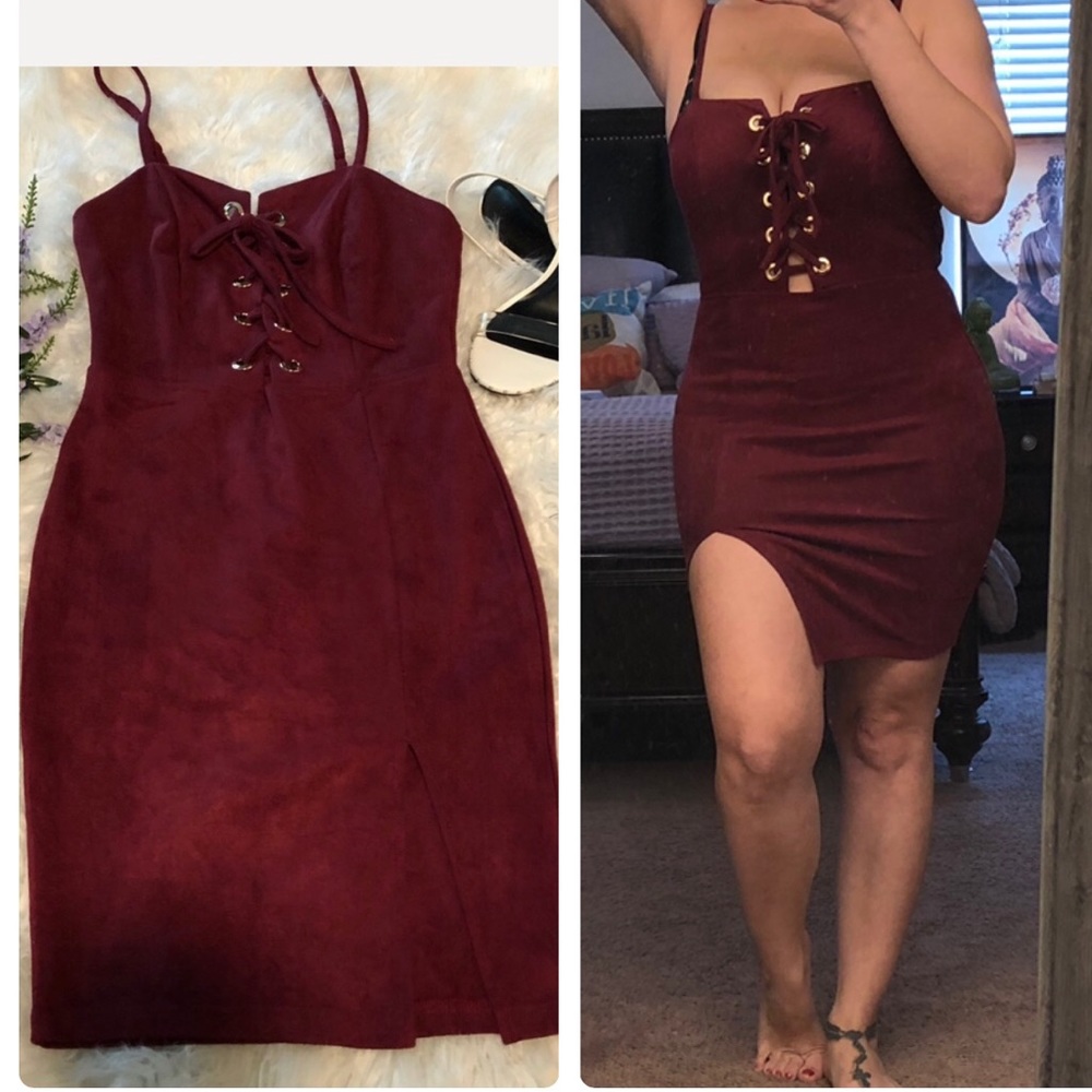 ‼️NEW‼️ Hera Collection Dress - burgundy suede